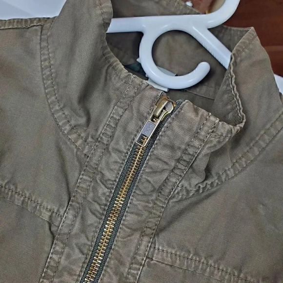 Women's J. CREW‎ Military Utility Jacket SZ S Olive Army Green Full Zip Pockets - Picture 4 of 9